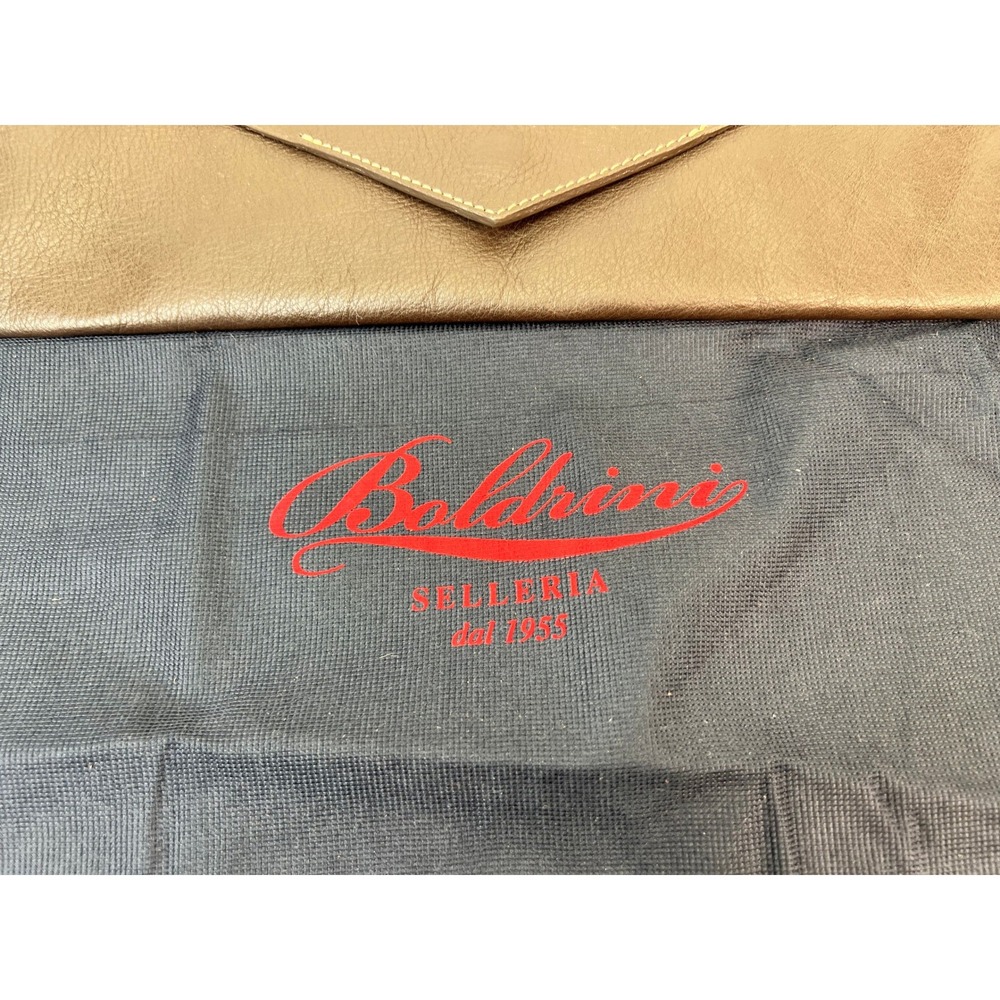 Boldrini Selleria Genuine Leather Clutch Made in Italy Brown Envelope‎ Bag - Picture 3 of 13